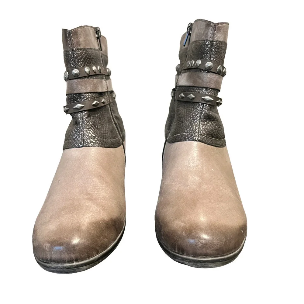 Remonte Womens Leather Gray Cheyenne Western Bootie Ankle Boot Size 10 - Picture 3 of 9